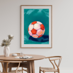 Colorful soccer ball art print for kids room Australia