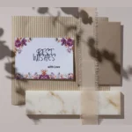 Best wishes greeting card Australia purple floral design