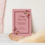 Mothers Day card Australia floral watercolor design