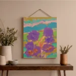 Thoughtful gift for mum: vibrant purple floral art print, Australian made and high-quality.