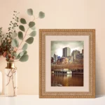 vibrant photograph of the Melbourne skyline from the Yarra River featuring the South Wharf district.