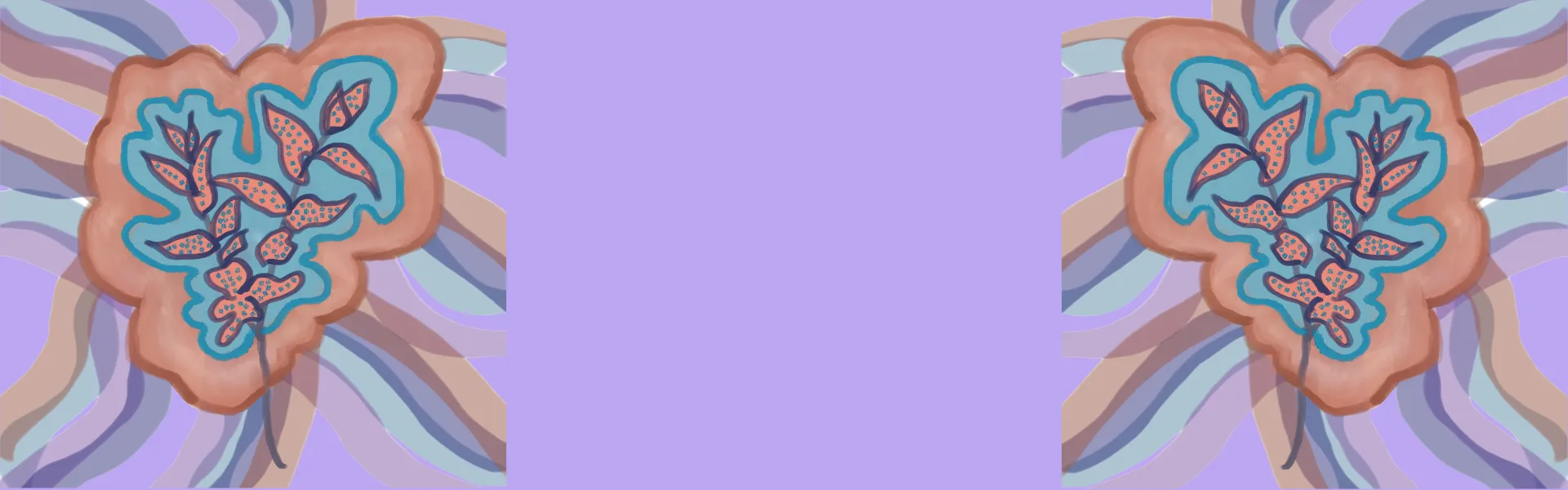a watercolor flower on purple color background