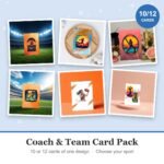 Coach & Team sports greeting card pack – 10 or 12 cards of one design