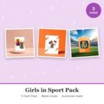 Girls in Sport Pack – 3 greeting card pack from WishNest Store