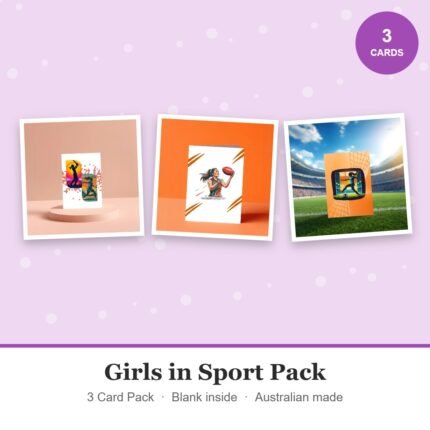 Girls in Sport Pack – 3 greeting card pack from WishNest Store