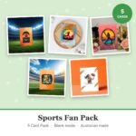 Sports Fan Pack – 5 greeting card pack from WishNest Store
