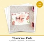Thank You Pack – 5 greeting card pack from WishNest Store
