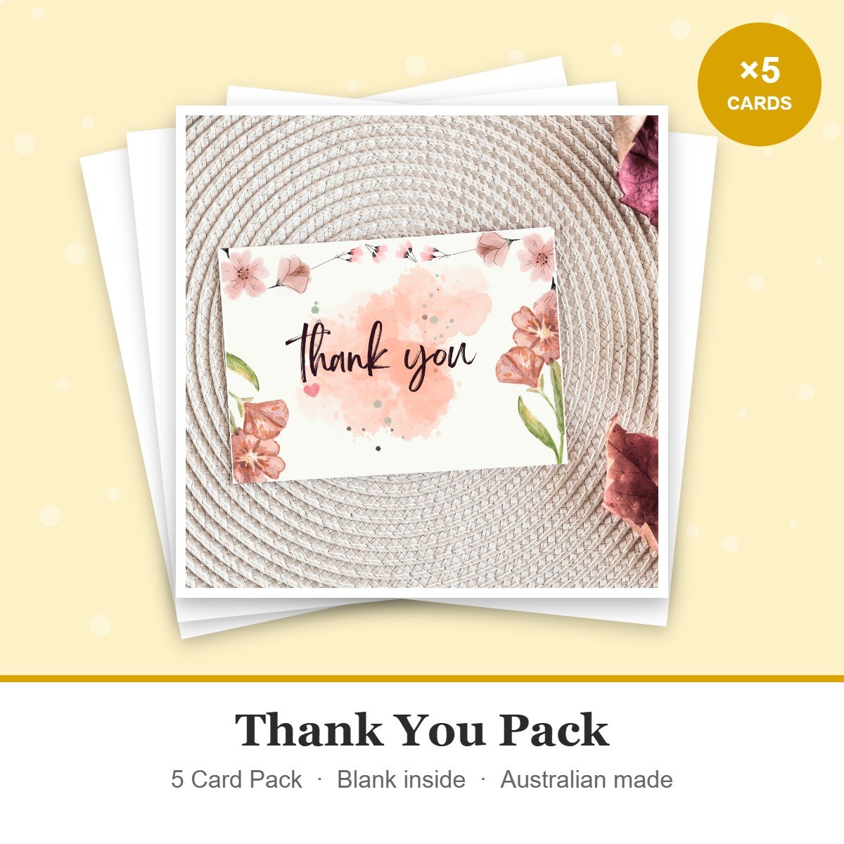 Thank You Pack – 5 greeting card pack from WishNest Store Thank You Pack – 5 greeting card pack from WishNest Store